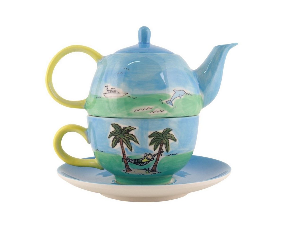 Mila Teekanne Mila Keramik Tee-Set Tea for One Reif für die Insel, 0,4 l, (Set) von Mila