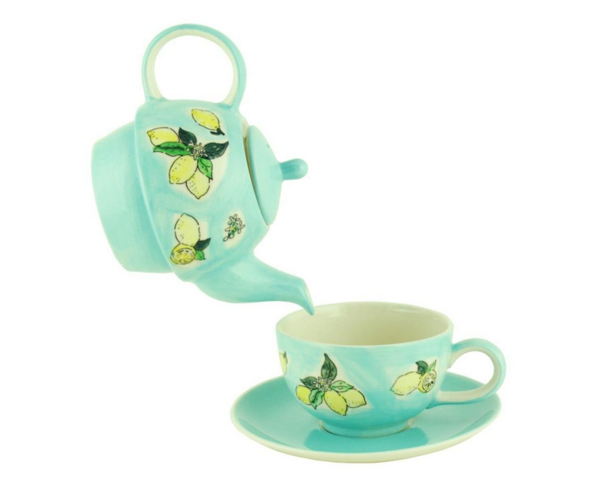 Mila Teekanne Mila Keramik Tee-Set Tea for One Tutto Limone, 0,4 l, (Set) von Mila