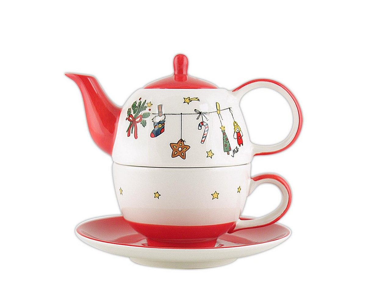 Mila Teekanne Mila Keramik Tee-Set: Tea for One, Es Weihnachtet sehr, 0,4 l, (Set) von Mila