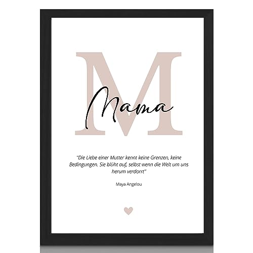 Milaboo® Mama Geschenk personalisiertes Poster I persönliches Muttertagsgeschenk, Valentinstag, Geburtstag oder Geschenk Weihnachten für Mama I Hahnemühle Kunstdruckpapier A3, A4, A5 (Mama 1) von Milaboo