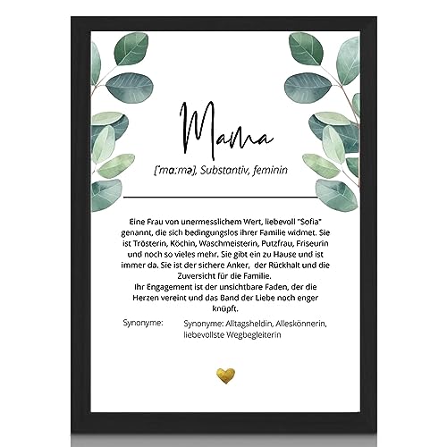 MilaBoo® Mama Geschenk personalisiertes Poster I persönliches Muttertagsgeschenk, Valentinstag, Geburtstag oder Geschenk Weihnachten für Mama I Hahnemühle Kunstdruckpapier A3, A4, A5 (Mama 4) von Milaboo