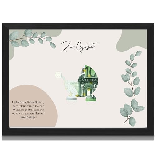 MilaBoo® personalisiertes Geldgeschenk Geburt I besonderes Poster Geschenk mit ausgestanzten Motiven von Milaboo