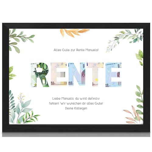 Milaboo® personalisiertes Geldgeschenk Rente I besonderes Poster Geschenk mit ausgestanzten Motiven von Milaboo