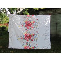 48"x 86" Schlichte Baumwoll-Tischdecke Mit Blumendruck 48"x 86" Schlichte Baumwoll-Tischdecke Mit Blumendruck von MilaStyle