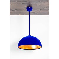 Blauer Samt Pendelleuchte Kronleuchter Für Wohnzimmer, Restaurant Hängelampe von MilaboDesign