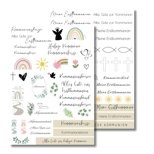MilaBoo® Kerzentattoos I DIY Aufkleber für besondere Anlässe, einfache Anwendung, vielseitig einsetzbar (Kommunion) von Milaboo
