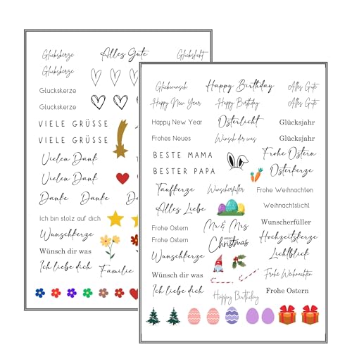 MilaBoo® Kerzentattoos Mix I DIY Aufkleber für besondere Anlässe, einfache Anwendung, vielseitig einsetzbar (Mix) von Milaboo