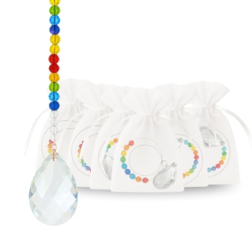 MilaBoo® Sonnenfänger Kristall Bastelset – DIY Suncatcher 6er Set oder Fertig Montiert – Bastelset Kindergeburtstag, Fensterdeko Lichtfänger, Mitgebsel Kinder, Garten Deko (fertig montiert) von Milaboo