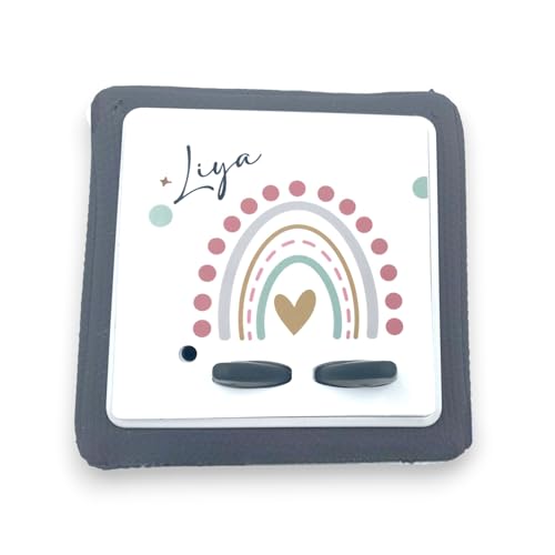 MilaBoo® laminierte Schutzfolie für Toniebox personalisiert I passgenau und selbstklebend auf hochwertiges Vinyl I optional mit Schutz für die Ladestation (Regenbogen) von Milaboo