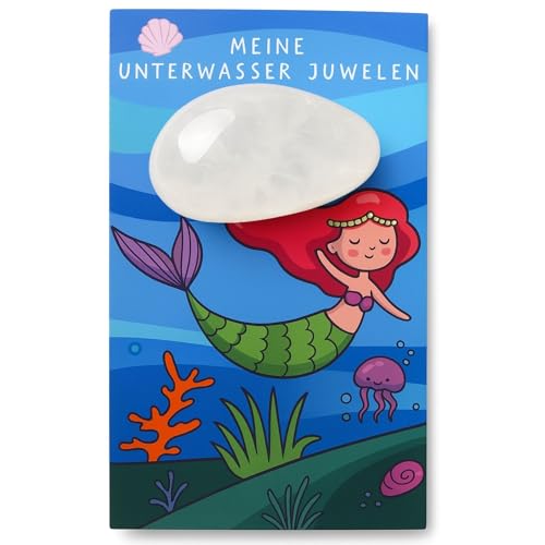 Milaboo® 12er Set Glückssteine für Kinder I Kindergeburtstag Mitgebsel I Give Away für Taufe, Kommunion, Hochzeit oder Wichtelgeschenk I Glücksbringer Kinder fertig verpackt (Meerjungfrau) von Milaboo