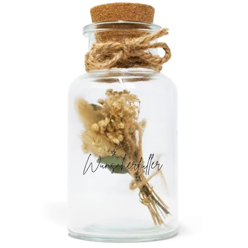 Milaboo® Geldgeschenk mit Geschenkglas und Trockenblumen I Perfekt für Taufe, Hochzeit, Geburtstag & mehr - Handverlesen, Nachhaltig & Sozial Verantwortlich (Wunscherfüller 2) von Milaboo