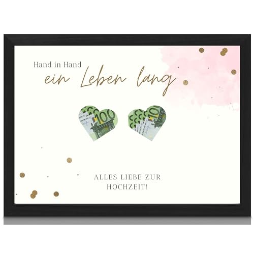 Milaboo® besonderes Geldgeschenk inkl. Rahmen in DIN A5 I Made in Germany I Poster Geschenk mit ausgestanzten Motiven zum Geld hinterlegen (Hochzeit) von Milaboo