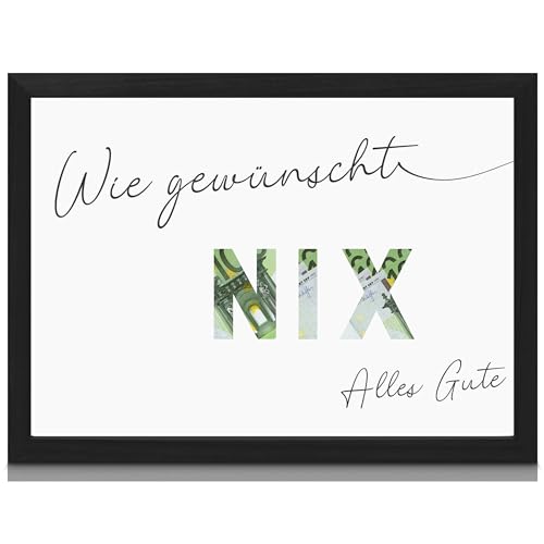 Milaboo® besonderes Geldgeschenk inkl. Rahmen in DIN A5 I Made in Germany I Poster Geschenk mit ausgestanzten Motiven zum Geld hinterlegen (NIX neu) von Milaboo