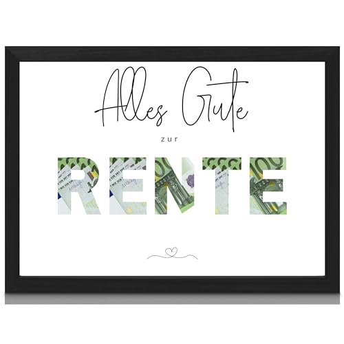 Milaboo® besonderes Geldgeschenk inkl. Rahmen in DIN A5 I Made in Germany I Poster Geschenk mit ausgestanzten Motiven zum Geld hinterlegen (Rente) von Milaboo
