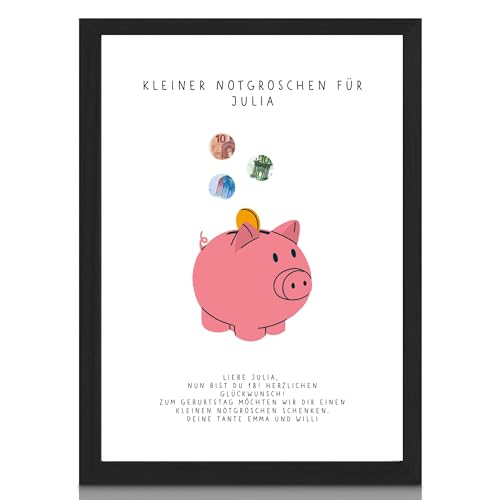 Milaboo® personalisiertes Geldgeschenk Notgroschen I besonderes Poster Geschenk mit ausgestanzten Motiven von Milaboo