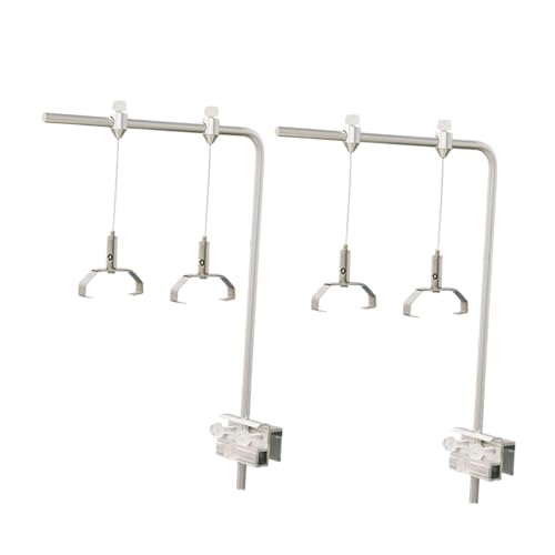 Milageto 2 Stück Aquariumlichthalterung Lampenhalterung Aufhängevorrichtung Lampenbügel Aus Robuster Aluminiumlegierung für Die Sichere Und Erhöhte Montage An, mit 4 Clips von Milageto
