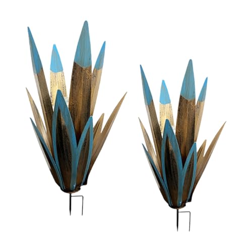 Milageto 2 Stück Metall Agave Pflanze Wohnkultur Dekorativer Pfahl mit Solar Rundlicht Statue für Rasen Terrasse Milageto 2 Stück Metall Agave Pflanze Wohnkultur Dekorativer Pfahl mit Solar Rundlicht Statue für Rasen Terrasse von Milageto