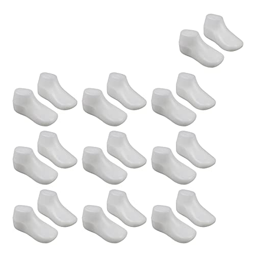 Milageto 20-teiliges Fußmodell, Vitrine für Babyschuhe, unterstützt Babyschuhe, Ständer, Schuhverpackung, Schuhspanner, Babyschuhspanner für Socken, 10CM von Milageto
