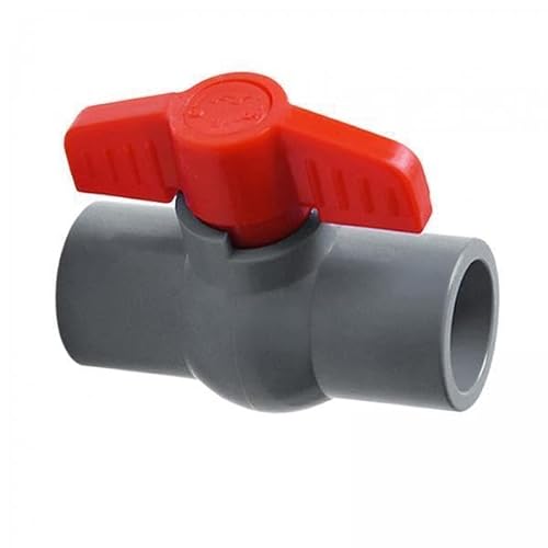 Milageto 3x PVC Kugelhahn, Kompaktes Wasserabsperrventil mit T Griff, Sanitärarmaturen für Schwimmbadausrüstung, Grau 25mm von Milageto
