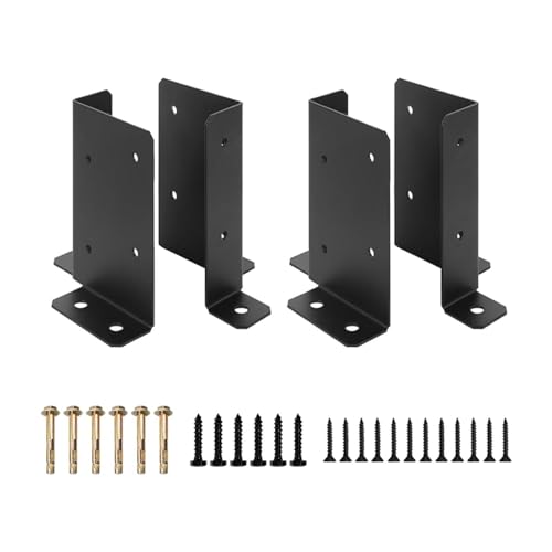 Milageto 4 Stück verstellbare Pfostensockelhalterungen, passend für 2x4 4x4 6x6 Pfosten, Metallstützsockel mit hoher Härte für Pergola-Briefkastengeländer Milageto 4 Stück verstellbare Pfostensockelhalterungen, passend für 2x4 4x4 6x6 Pfosten, Metallstützsockel mit hoher Härte für Pergola-Briefkastengeländer von Milageto