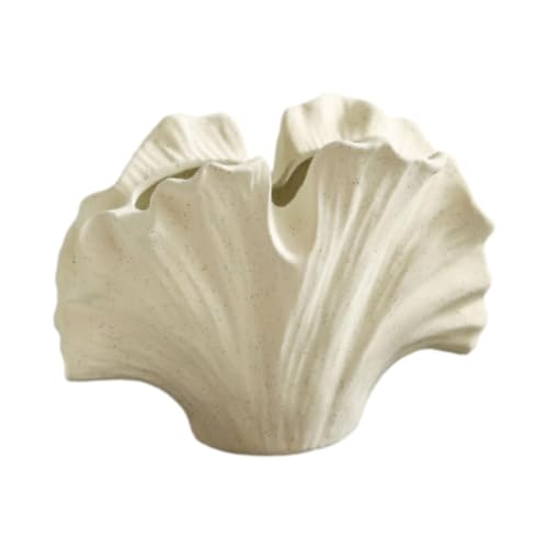 Milageto Blumenvase, Ginkgoblatt-Vase, Einweihungsgeschenke, Valentinstag, Blumenarrangement, Blumentopf für Schlafzimmer, Küchendekoration, Weiß von Milageto