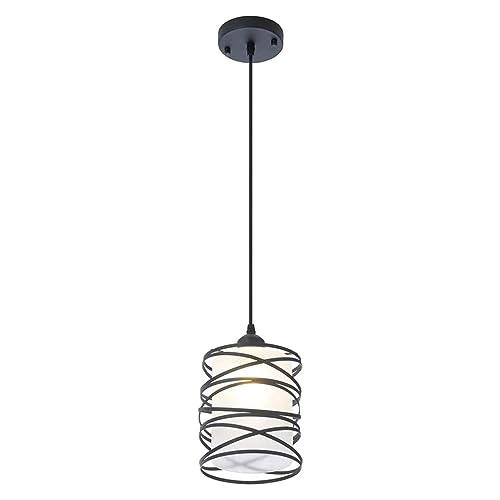 Milageto Deckenleuchte, Hängelampe, Glas-Lampenschirm, E27-Sockel, moderner Treppen-Kronleuchter, LED-Pendelleuchten für Foyer, Café, Schlafzimmer, Büro, Milchig-weißer Farbton von Milageto