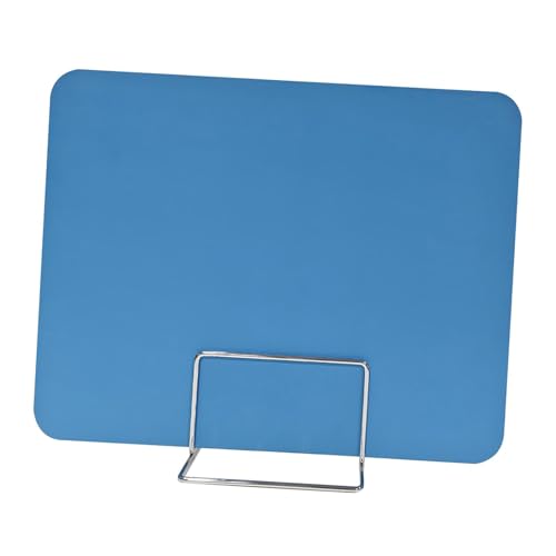 Milageto Desktop-Partitionsbrett Tischplatten-Bildschirm Separates Brett Sichtschutz-Schreibtisch-Panel für Arbeitsplatte, Blauer Metallständer von Milageto