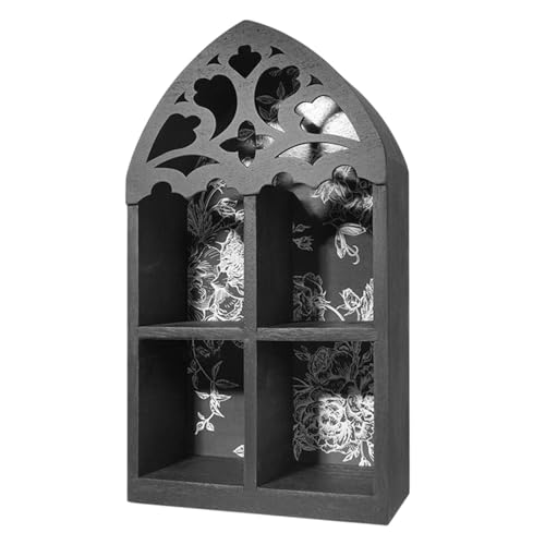 Milageto Display Regal Hanges Regal Home Room Decor Figur aus Anzeige Regal Holzregal für ätherische Öle Edelstein -Souvenirs, Schwarzes 4 -Gitter Milageto Display Regal Hanges Regal Home Room Decor Figur aus Anzeige Regal Holzregal für ätherische Öle Edelstein -Souvenirs, Schwarzes 4 -Gitter von Milageto