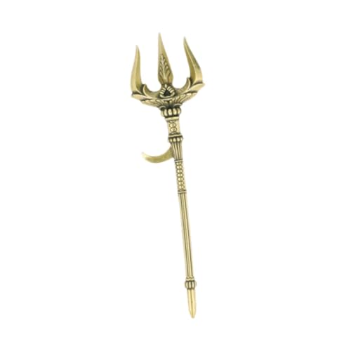 Milageto Dreizack Messing Dreizack Statue Hotel Handgeschnitzte Desktop Büro Kupfer Tier Statue Feng Shui Dekoration Messing Ornament Statue, Dreizack von Milageto