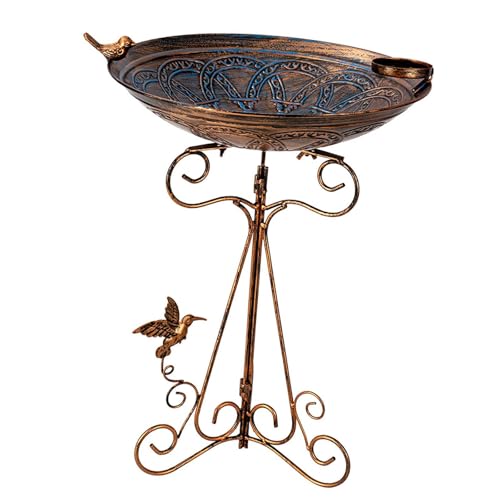 Milageto Gartendeko, stehendes Vogelbad mit Futterspender, Trink- und Futterbecken, belastbar, vielseitig einsetzbar, 32,5 x 47,5 cm Milageto Gartendeko, stehendes Vogelbad mit Futterspender, Trink- und Futterbecken, belastbar, vielseitig einsetzbar, 32,5 x 47,5 cm von Milageto
