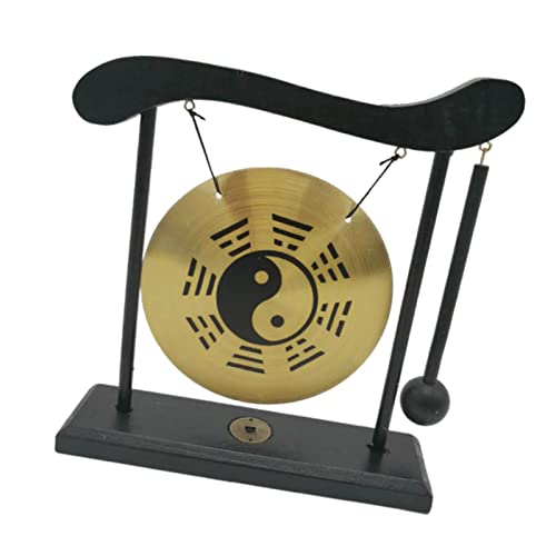 Milageto Gong-Ornament, chinesischer Gong, Windgongs mit Ständer, Kunst, Feng Shui, Messing-Gong, Desktop-Windspiel, Gong-Verzierung, asiatische von Milageto