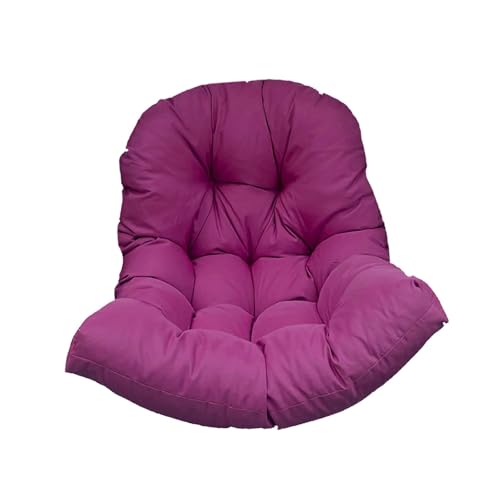 Milageto Hängesesselkissen für Rattan-Hängeschaukel, Polsterauflage für Polyrattan, Hängekorb-Sitzkissen, waschbares Schaukelstuhl-Sitzkissen Rückenkissen für Patio, Hof, Garten 120x80 cm, Lila von Milageto