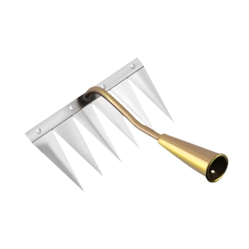 Milageto Gartenhacke zum Lockern und Jäten, Kartoffelhacke mit 6 Zinken, ergonomischer Stiel, Korrosionsschutz, Dunghacke aus Stahl Unkrautharke für Garten, Kübel, Beete, Gold 6 Zähne Milageto Gartenhacke zum Lockern und Jäten, Kartoffelhacke mit 6 Zinken, ergonomischer Stiel, Korrosionsschutz, Dunghacke aus Stahl Unkrautharke für Garten, Kübel, Beete, Gold 6 Zähne von Milageto
