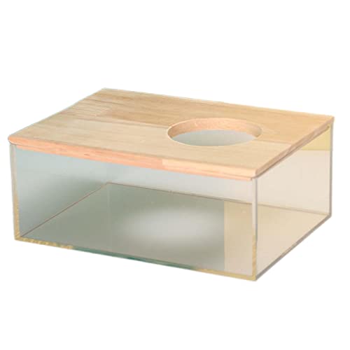 Milageto Haustier Hamster Badezimmer, Sandbad Container Toilette, Transparenter Acryl Duschraum, Hamster Badehaus für Eichhörnchen Kaninchen Ratte, Rechteck S von Milageto