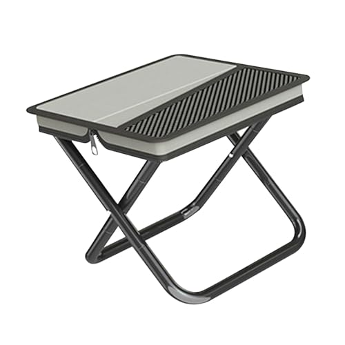 Milageto Klappende Campinghocker Picknick Stuhl Footstool tragbar, Grau von Milageto