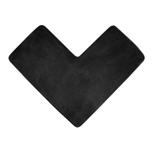 Milageto L-förmige Badematte für Badezimmer, Badvorleger, bequem, weich, waschbar, wasserabsorbierend, Bodenteppich für Home-L-förmige Räume, Schwarz von Milageto