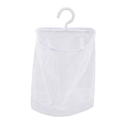 Milageto Mehrzweck-Wäscheklammertasche mit Aufhänger, atmungsaktiver Wäschesack-Organizer zum Aufhängen, Wäschenetz, für Badezimmer, Kleiderschrank, Outdoor, Weiß von Milageto