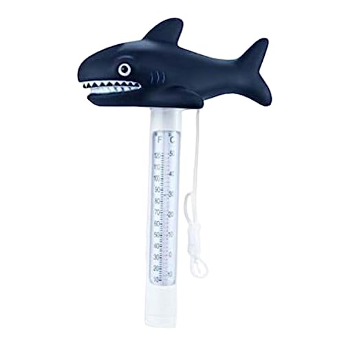 Milageto Pool-Thermometer, schwimmendes Schwimmbad, Thermometer-Messgerät für Whirlpools, Teich-Thermometer, Pool-Zubehör für Spas, Schwimmbäder, Hai von Milageto