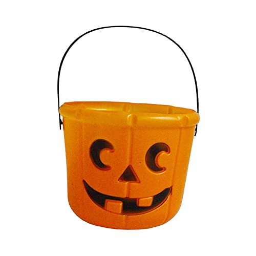 Milageto Pumpkin Bucket Candy Bucket Tragbarer Kürbiseimer Groß für Halloween Party von Milageto