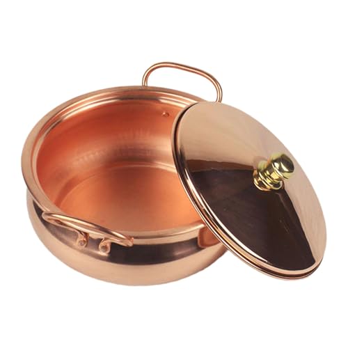 Milageto Reiner Kupfertopf, Kupferkochgeschirr mit Deckel, schöne Form, für Herd, Induktion, Shabu-Shabu-Topf für den Restauranthaushalt, 20 cm Milageto Reiner Kupfertopf, Kupferkochgeschirr mit Deckel, schöne Form, für Herd, Induktion, Shabu-Shabu-Topf für den Restauranthaushalt, 20 cm von Milageto