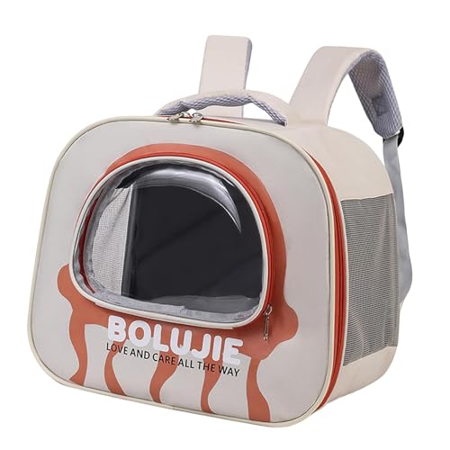 Milageto Tragetasche Katze Hund Tasche mit verstellbarem Schultergurt Reisetasche tragbare einzigartige klare Fenster, Haustier Träger Rucksack Tote, Rot von Milageto