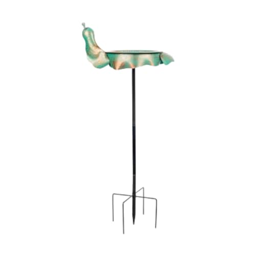 Milageto Vogelbad aus Metall, Vogelbäder, Geschenke für Vogelliebhaber, Abnehmbarer Vogelfutterspender aus Metall für den Außenbereich, Terrasse, Garten, Rasen von Milageto