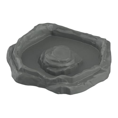 Milageto Wasserschale für Schildkröten, Badeschale für Reptilien, Pool-, Aquarium-Ornament, Futterschale für Reptilien für Chamäleons, Geckos, Gray M von Milageto