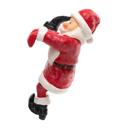 Milageto Weihnachtsmann-Blumentopf-Figur, dekorative Mini-Skulptur aus Kunstharz, Weihnachtsdeko für Garten, Terrasse, Innenhof von Milageto