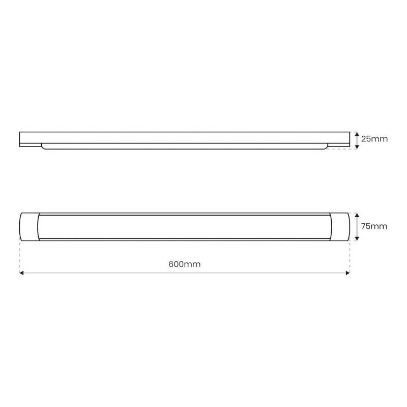 LED-Deckenleuchte Batten, Länge 60 cm, Alu, schwarz, 4.000 K von Milagro Lighting