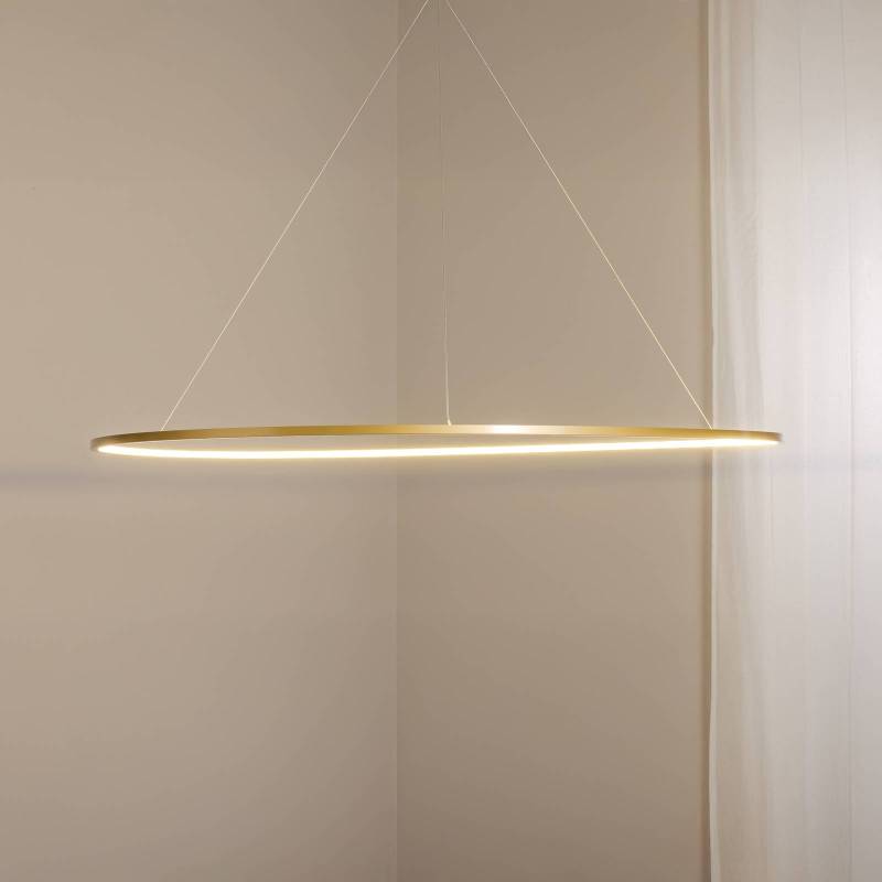 LED-Hängelampe Saturno, Ø 120 cm, goldfarben, 1-fl., 4.000 K LED-Hängelampe Saturno, Ø 120 cm, goldfarben, 1-fl., 4.000 K von Milagro Lighting