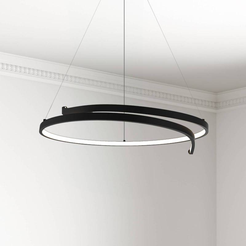 LED-Hängeleuchte Lorenzo, Metall, schwarz, 4.000 K von Milagro Lighting