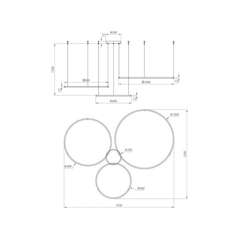LED-Hängeleuchte Saturno, goldfarben, 3-fl., Metall, 4.000 K von Milagro Lighting