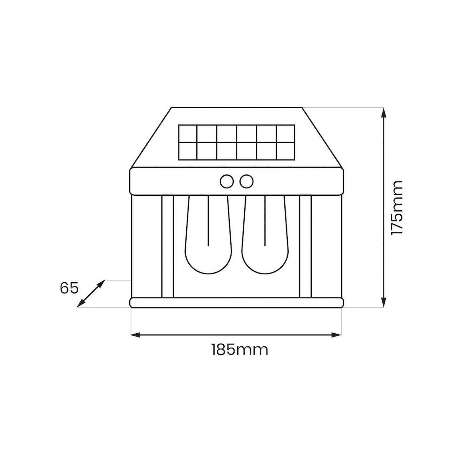 LED-Solar-Außenwandleuchte Filo Double, schwarz, IP44 LED-Solar-Außenwandleuchte Filo Double, schwarz, IP44 von Milagro Lighting