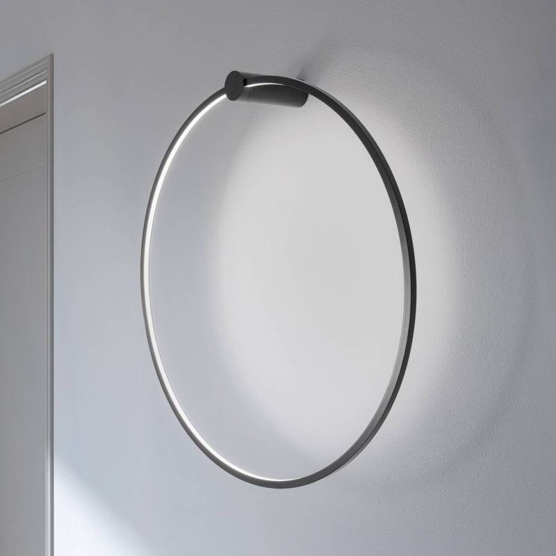 LED-Wandleuchte Saturno, schwarz, Ø 80 cm, Metall, 4.000 K von Milagro Lighting